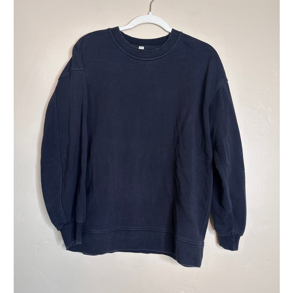 Lululemon Cotton Pullover Crew Neck Black Sweatshirt 4